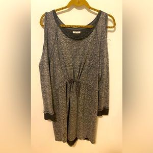 Cold shoulder sweatshirt dress